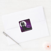Sticker Carré Mariage nocturne enchanté | violet (Enveloppe)