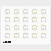 Sticker Carré Mariage nuptiale blanc et jaune (Feuille)