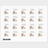 Sticker Carré Mariage Oiseau dans les Fleurs (Feuille)
