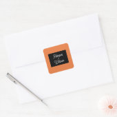 Sticker Carré Mariage orange contemporain (Enveloppe)
