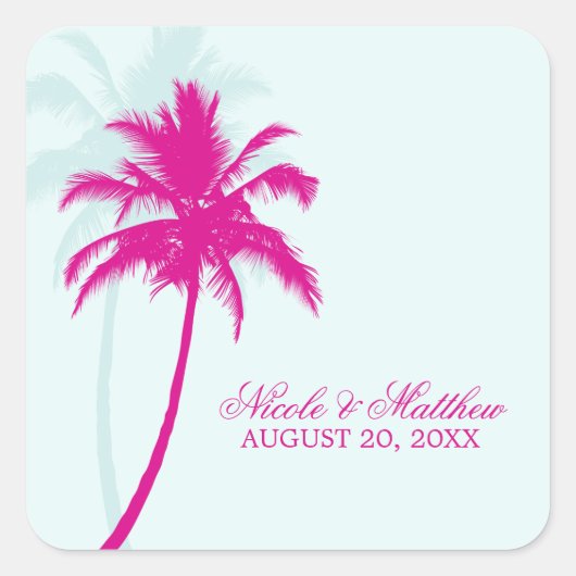 Sticker Carré Mariage Palm Trees (Devant)