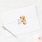 Sticker Carré Mariage papillon monarque orange (Enveloppe)