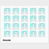 Sticker Carré Mariage personnalisé couleur Arrière - plan Enregi (Feuille)