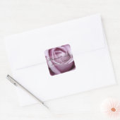 Sticker Carré Mariage personnalisé Rose pourpre doux (Enveloppe)