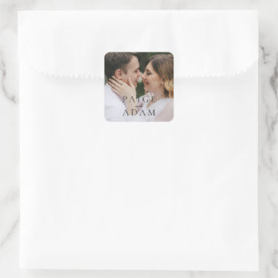 Sticker Carré Mariage Photo Éditorial Moderne