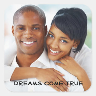 Sticker Carré Mariage photo Fête des mariées Fiançailles moderne