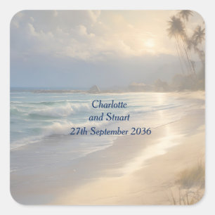 Sticker Carré Mariage plage
