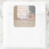 Sticker Carré Mariage plage, Pieds (Sac)