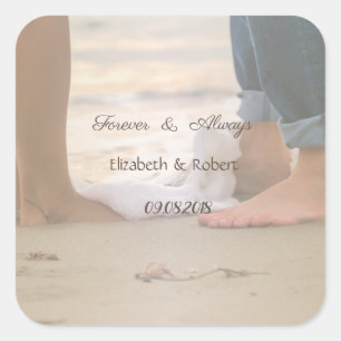 Sticker Carré Mariage plage, Pieds