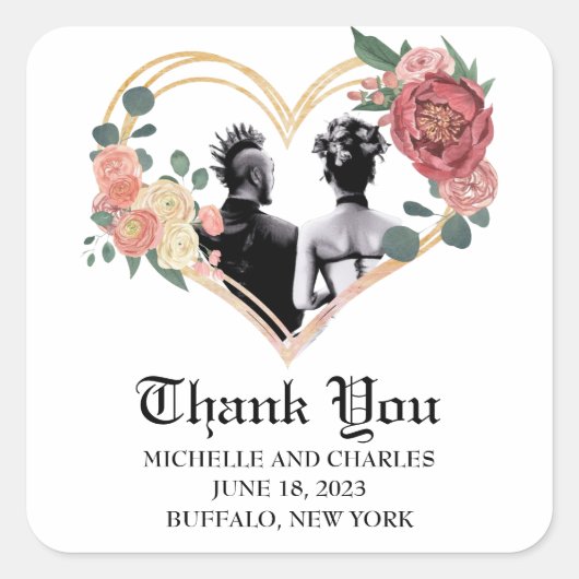 Sticker Carré Mariage Punk (Devant)