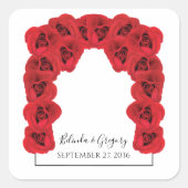 Sticker Carré Mariage Red Roses (Devant)