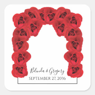 Sticker Carré Mariage Red Roses