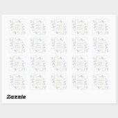Sticker Carré Mariage Regency Blue Watercolor (Feuille)