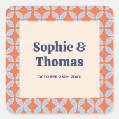 Sticker Carré Mariage rétro du milieu du siècle (Devant)