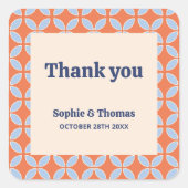 Sticker Carré Mariage rétro du milieu du siècle (Devant)