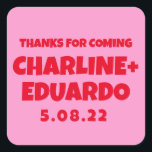 Sticker Carré Mariage rétro écriture contemporaine<br><div class="desc">Mariage rétro écriture contemporaine</div>