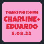 Sticker Carré Mariage rétro écriture contemporaine<br><div class="desc">Mariage rétro écriture contemporaine</div>