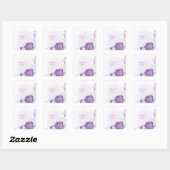 Sticker Carré mariage romantique blanc & violet (Feuille)