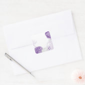 Sticker Carré mariage romantique blanc & violet (Enveloppe)