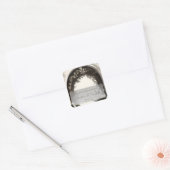 Sticker Carré Mariage romantique Boho Botanique Arche Favoriser (Enveloppe)