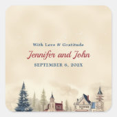 Sticker Carré Mariage romantique d'hiver (Devant)