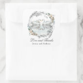 Sticker Carré Mariage romantique Swans Merci (Sac)