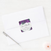 Sticker Carré Mariage Rose d'aquarelle violet (Enveloppe)