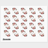 Sticker Carré Mariage rose et rouge foncé moody (Feuille)
