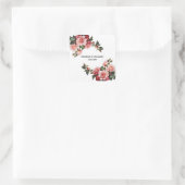 Sticker Carré Mariage rose et rouge foncé moody (Sac)