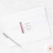 Sticker Carré Mariage rose Parties scintillant de  Gold (Enveloppe)