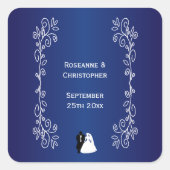Sticker Carré mariage Royal Blue Bride Salle (Devant)