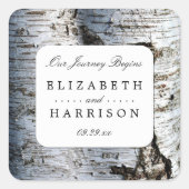 Sticker Carré Mariage rustique de Birch Tree (Devant)