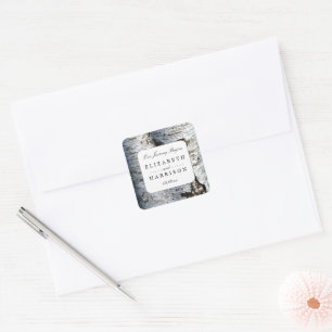 Sticker Carré Mariage rustique de Birch Tree