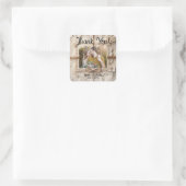 Sticker Carré Mariage rustique en dentelle florale romantique vi (Sac)