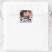 Sticker Carré Mariage Sauvegarder Notre Date Photo Modern Script (Sac)