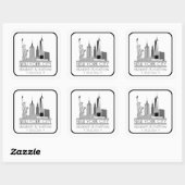 Sticker Carré Mariage Skyline de New York (Feuille)