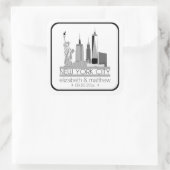 Sticker Carré Mariage Skyline de New York (Sac)