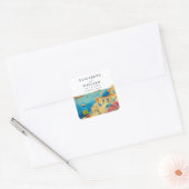 Sticker Carré Mariage Skyline Santorini Grèce Watercolor (Enveloppe)