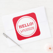 Sticker Carré Mariage social distance accueil rouge bonjour (Enveloppe)