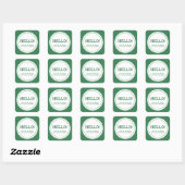 Sticker Carré Mariage social distance accueil vert bonjour (Feuille)