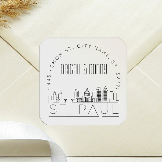 Sticker Carré Mariage St. Paul | Sceau d'enveloppe préadressé