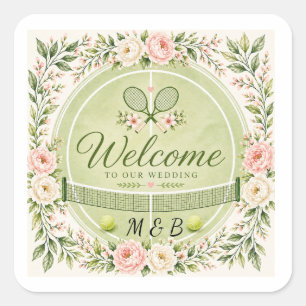 Sticker Carré Mariage Tennis