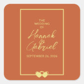Sticker Carré Mariage Terracotta Gold (Devant)