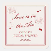 Sticker Carré Mariage Thème Amour dans l'Air (Devant)