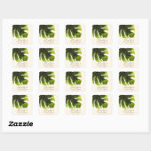 Sticker Carré Mariage Tropical Élégant Moderne Feuille de Palmie (Feuille)