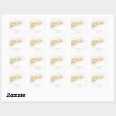 Sticker Carré Mariage Tropical Gold Palm (Feuille)
