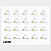Sticker Carré Mariage Tropical Moderne (Feuille)