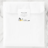 Sticker Carré Mariage Tropical Moderne (Sac)