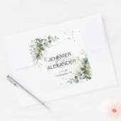 Sticker Carré Mariage verdoyant (Enveloppe)
