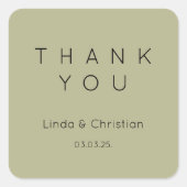 Sticker Carré Mariage vert Sage (Devant)